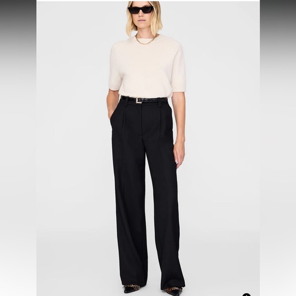 Anine Bing Pants - Anine Bing Black Label Wool-Blend Pants black size 34